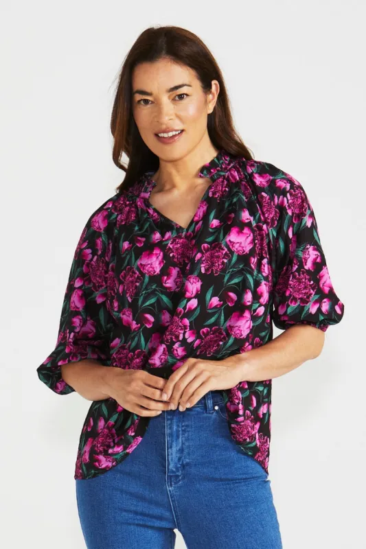 Betty Basics Cecilia Blouse Floral Print sold by Shine On