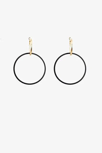 Antler Circle Earring Gold Black sold by Shine On