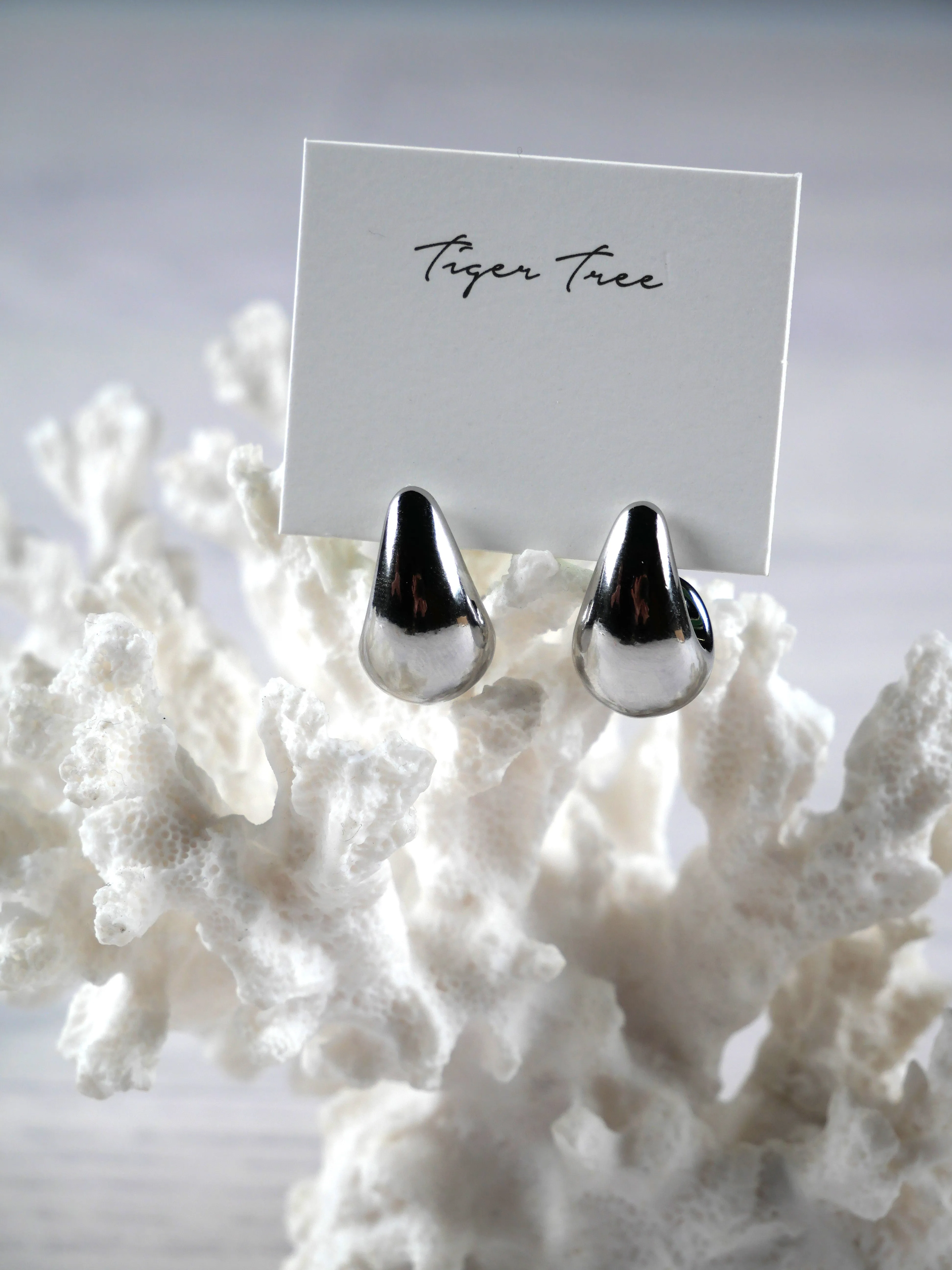 Tiger Tree Celine Earrings Silver sold by Shine On