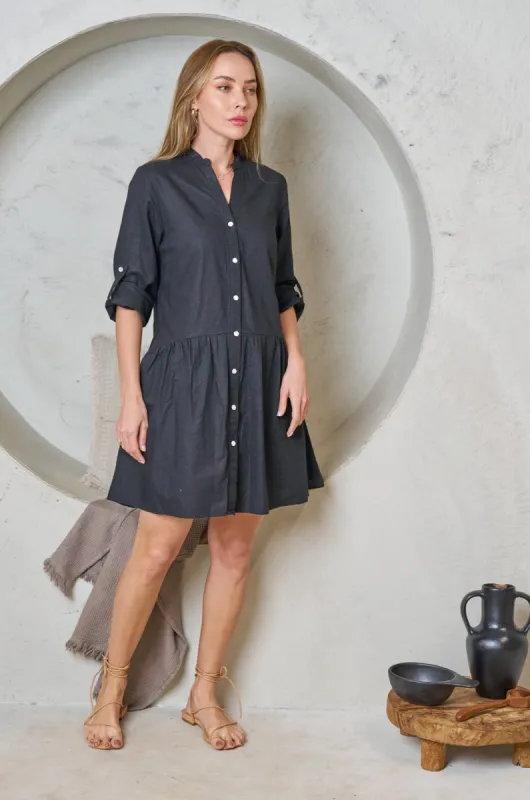 Valeria Label Lori Short Dress Black sold by Shine On