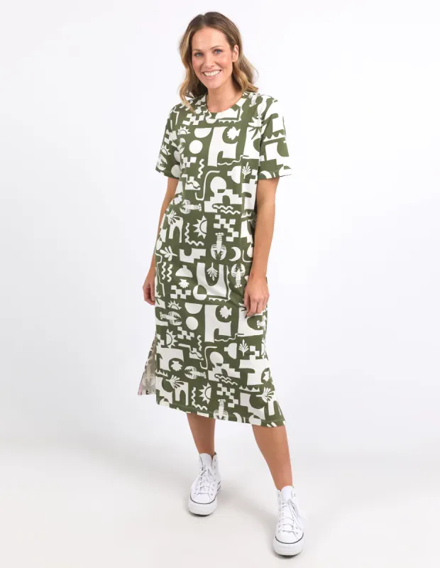 Elm Postcard Crew Tee Dress Clover sold by Shine On