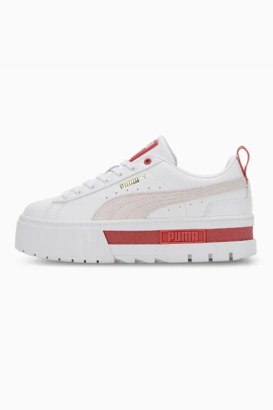 Puma Mayze Leather Sneaker White Vapor Grey Rose sold by Shine On
