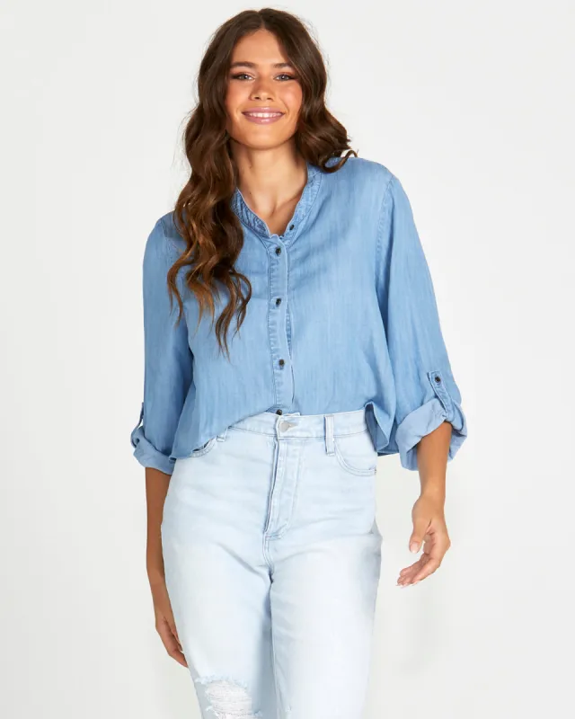 Sass Willow Boxy Shirt Blue Wash sold by Shine On