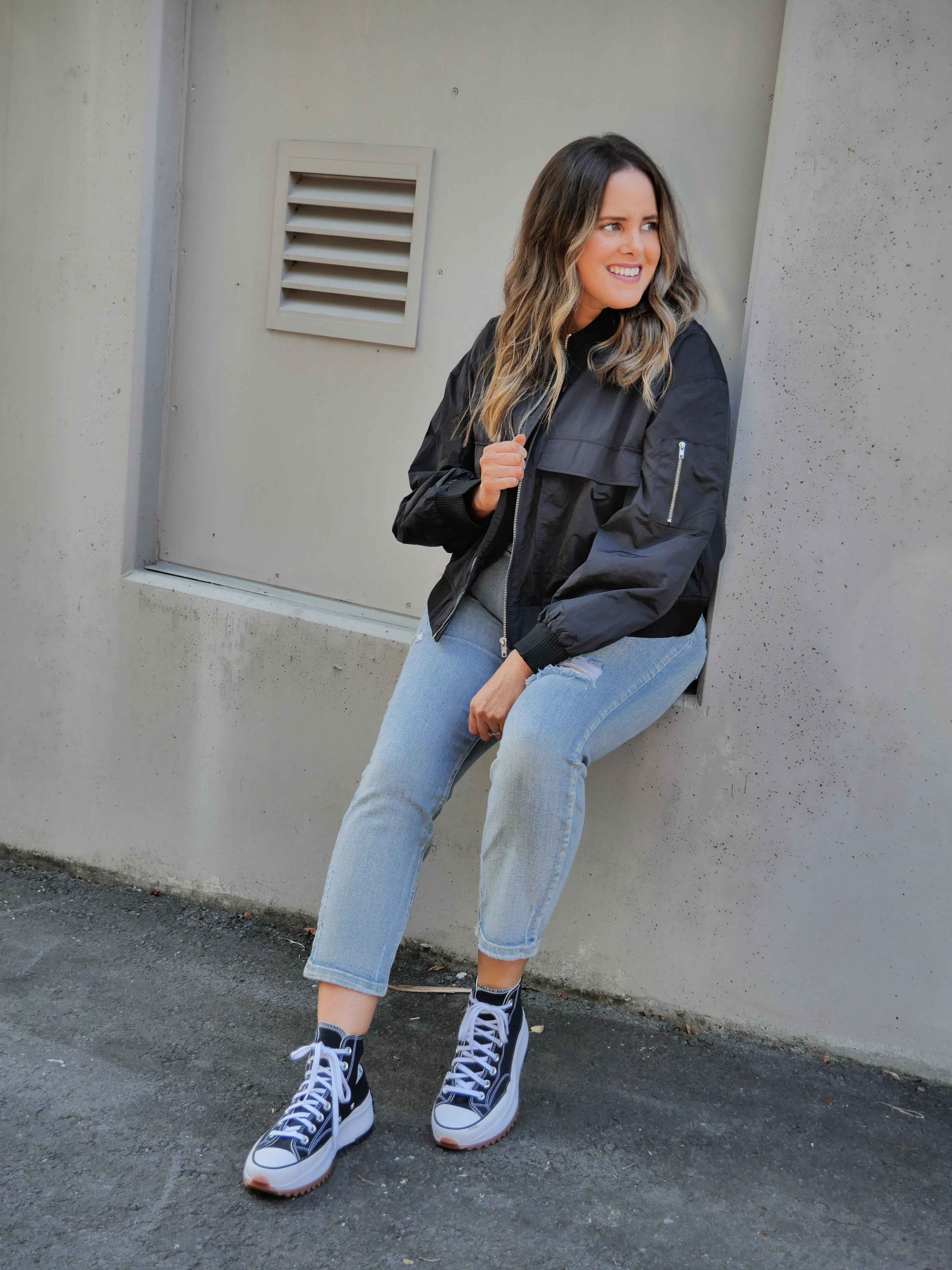 Shine On Label Melrose Utility Bomber Jacket Black sold by Shine On product image thumbnail 4