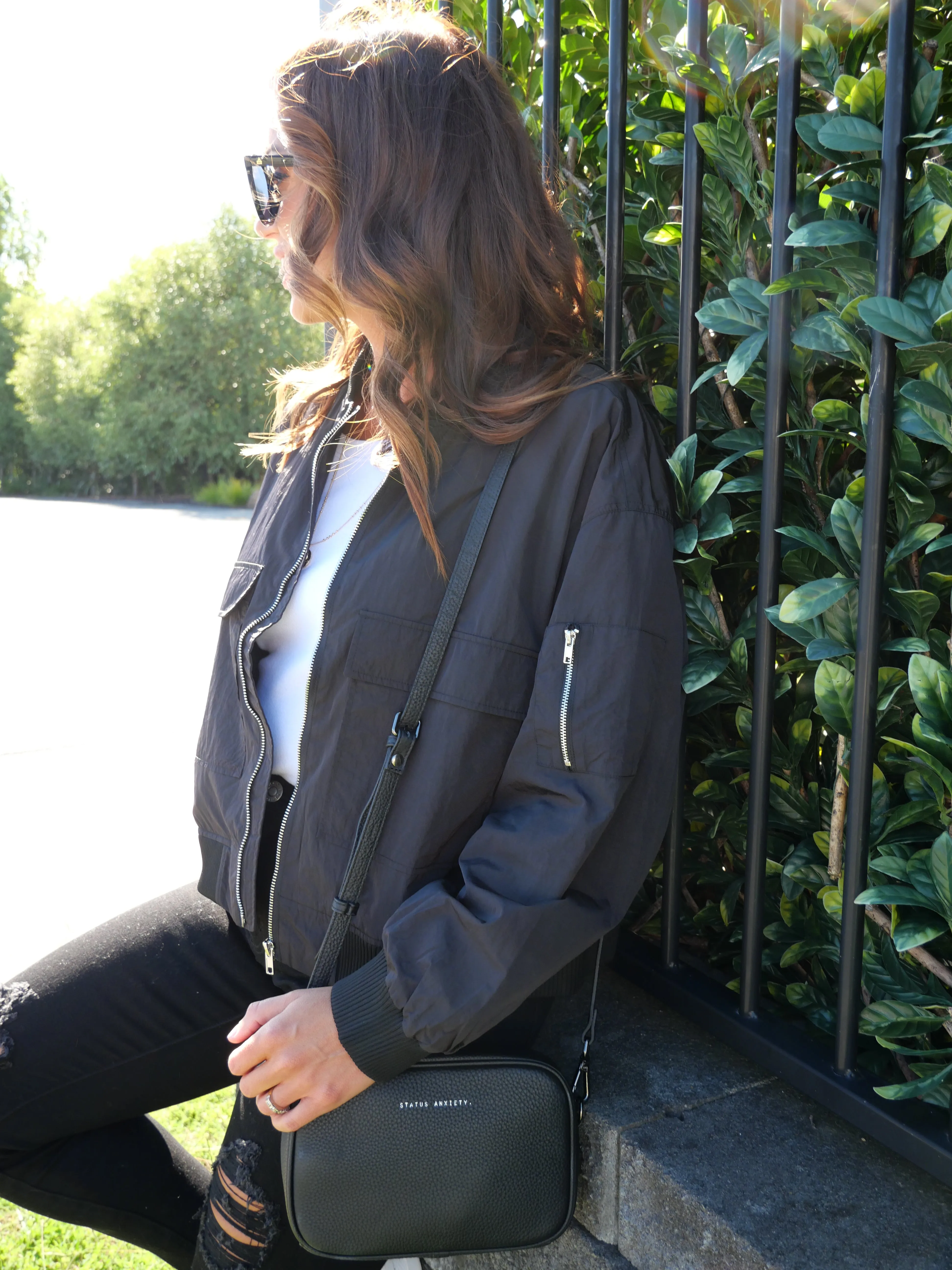 Shine On Label Melrose Utility Bomber Jacket Black sold by Shine On product image thumbnail 2