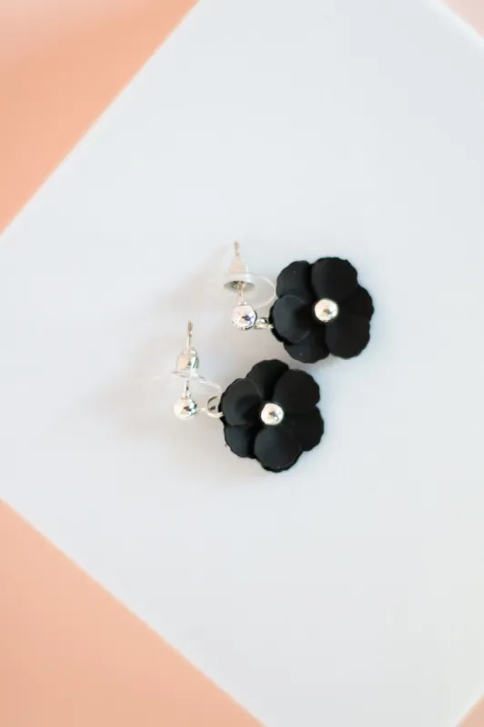 Willow Collective Blossom Studs Silver Black sold by Shine On