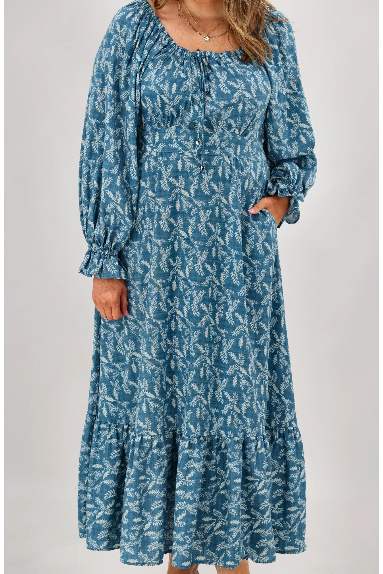Salty Bright Sara Feather Dress Blue sold by Shine On product image thumbnail 2