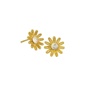 Tiger Tree Scratched Daisy Stud Gold sold by Shine On product image thumbnail 2