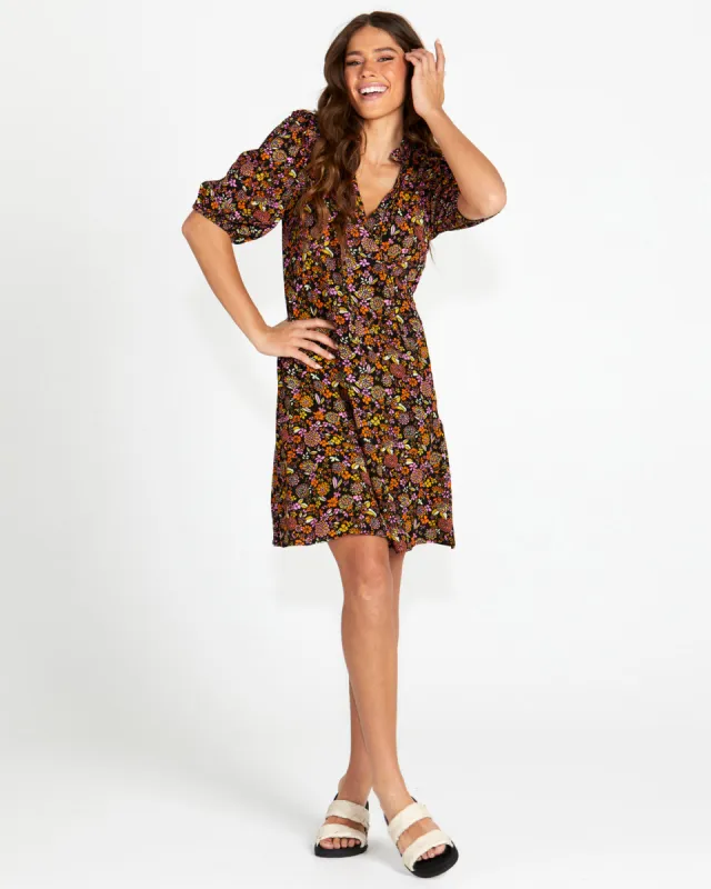 Sass Lilith Mini Dress Black Floral sold by Shine On