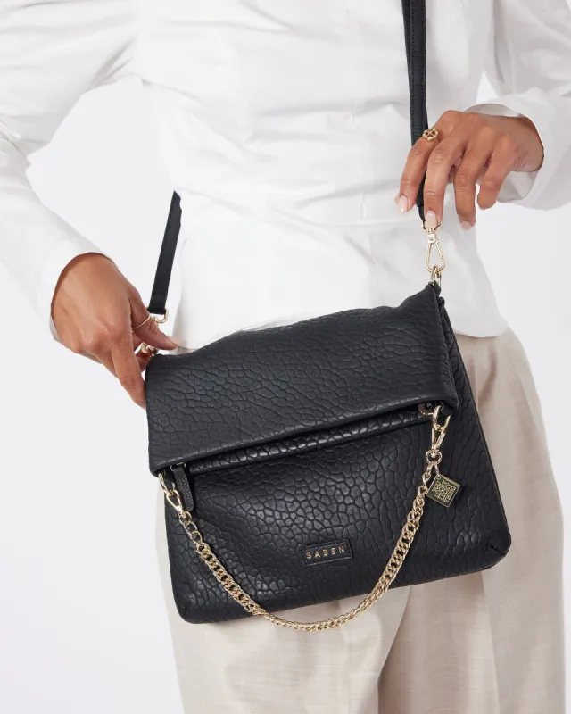 Saben Daria Shoulder Bag Black Bubble made by Saben