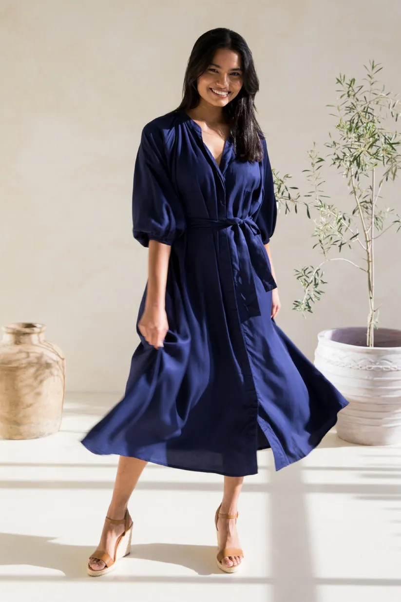 PQ Collection Athena Dress Navy sold by Shine On