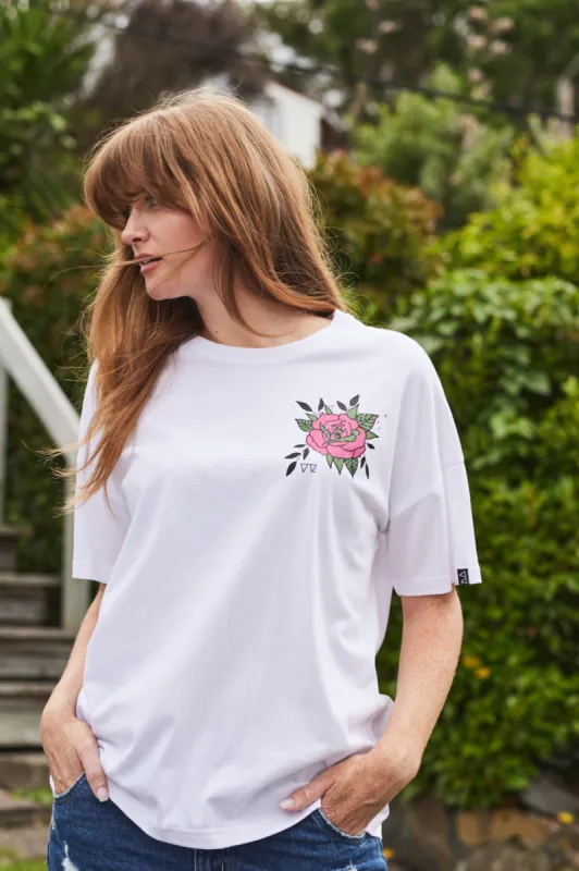 Rebel Club by Shine On Sideways Tee White sold by Shine On