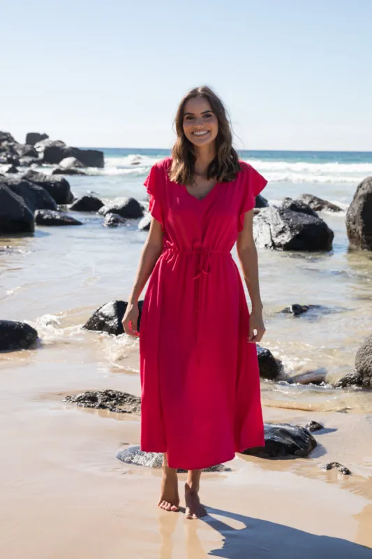 PQ Collection Margie Dress Flame Red sold by Shine On