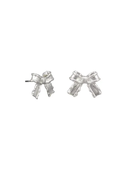Tiger Tree Pollyanna Bow Earrings Silver sold by Shine On
