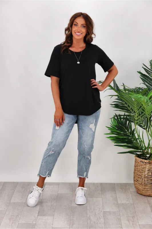 Betty Basics Ariana Tee Black sold by Shine On