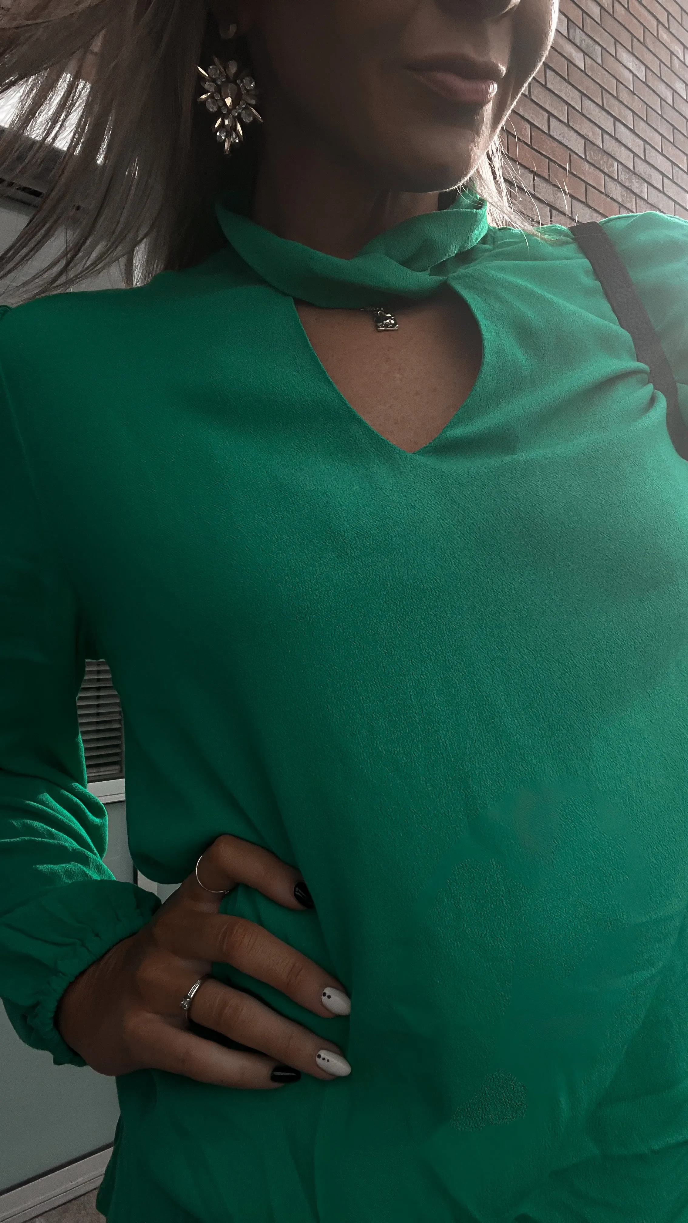 Gloss by Shine On Everleigh Twist Neck Top Emerald sold by Shine On product image thumbnail 2