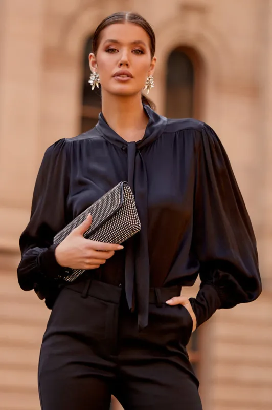 Adorne Malia Foldover Diamante Clutch Black sold by Shine On