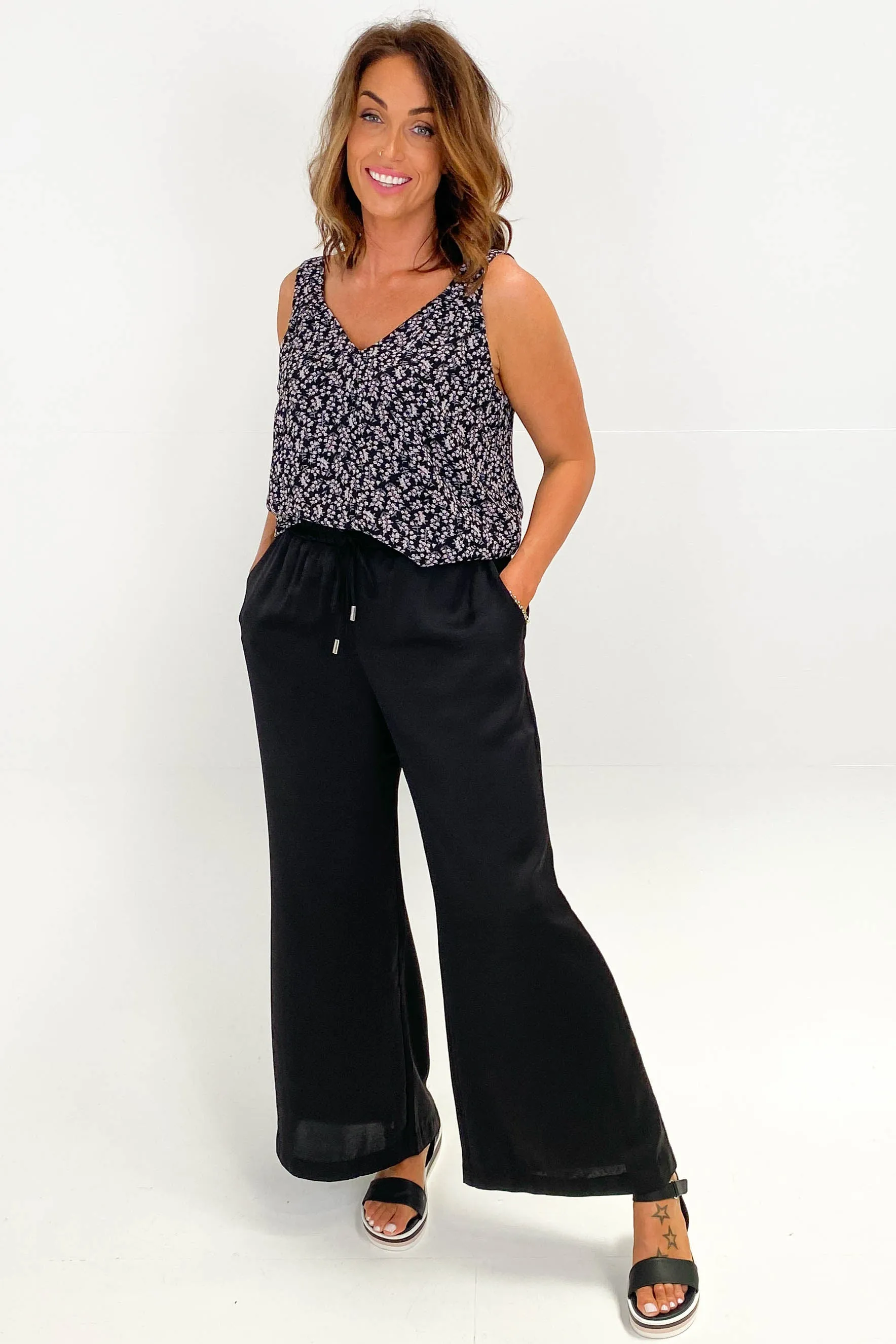 Shine On Label Rowena Wide Leg Pants Black sold by Shine On