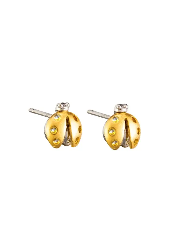 Tiger Tree Lady Bug Earring Gold sold by Shine On