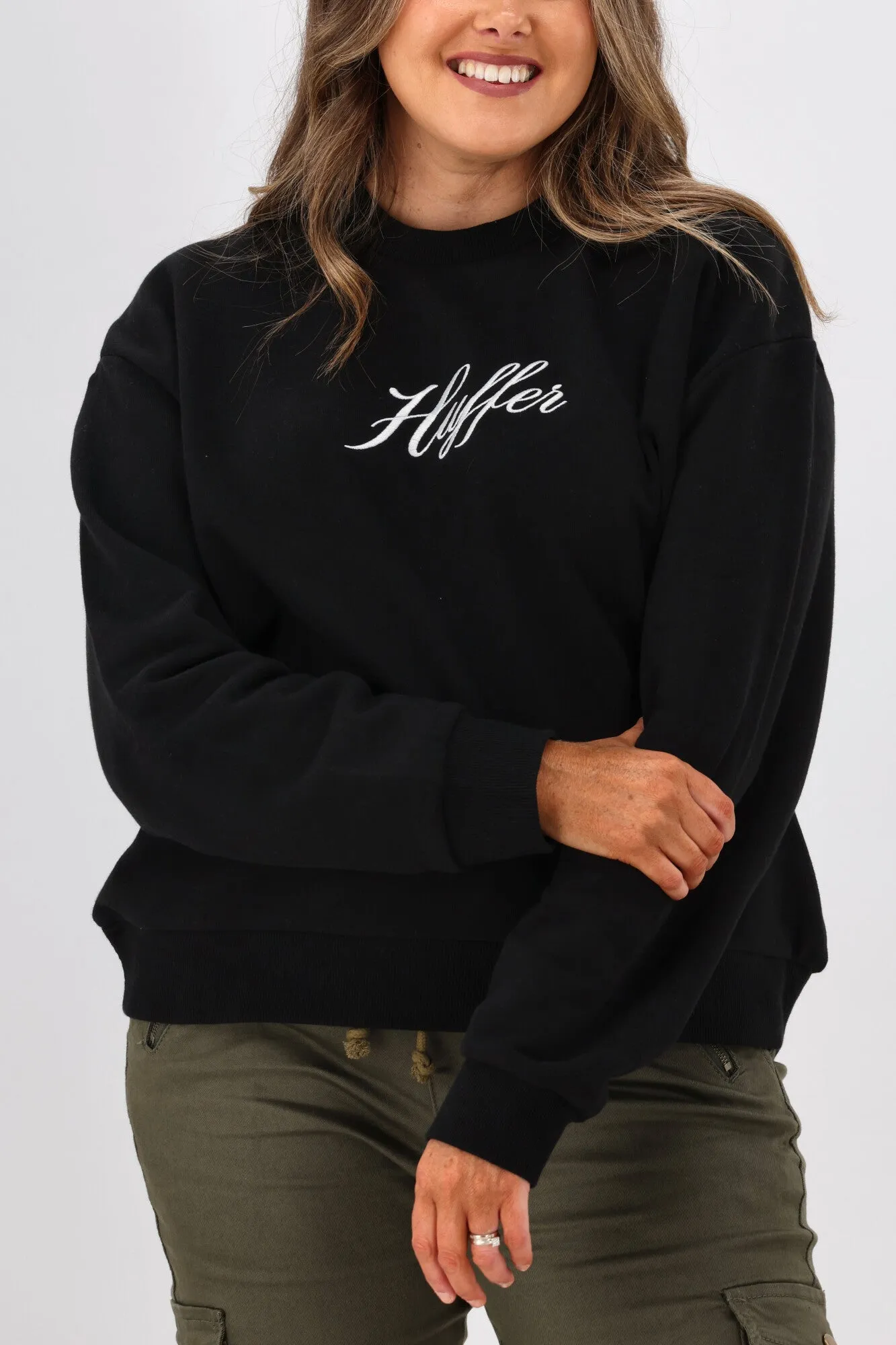 Huffer Womens Slouch Crew Fountain Black sold by Shine On product image thumbnail 2