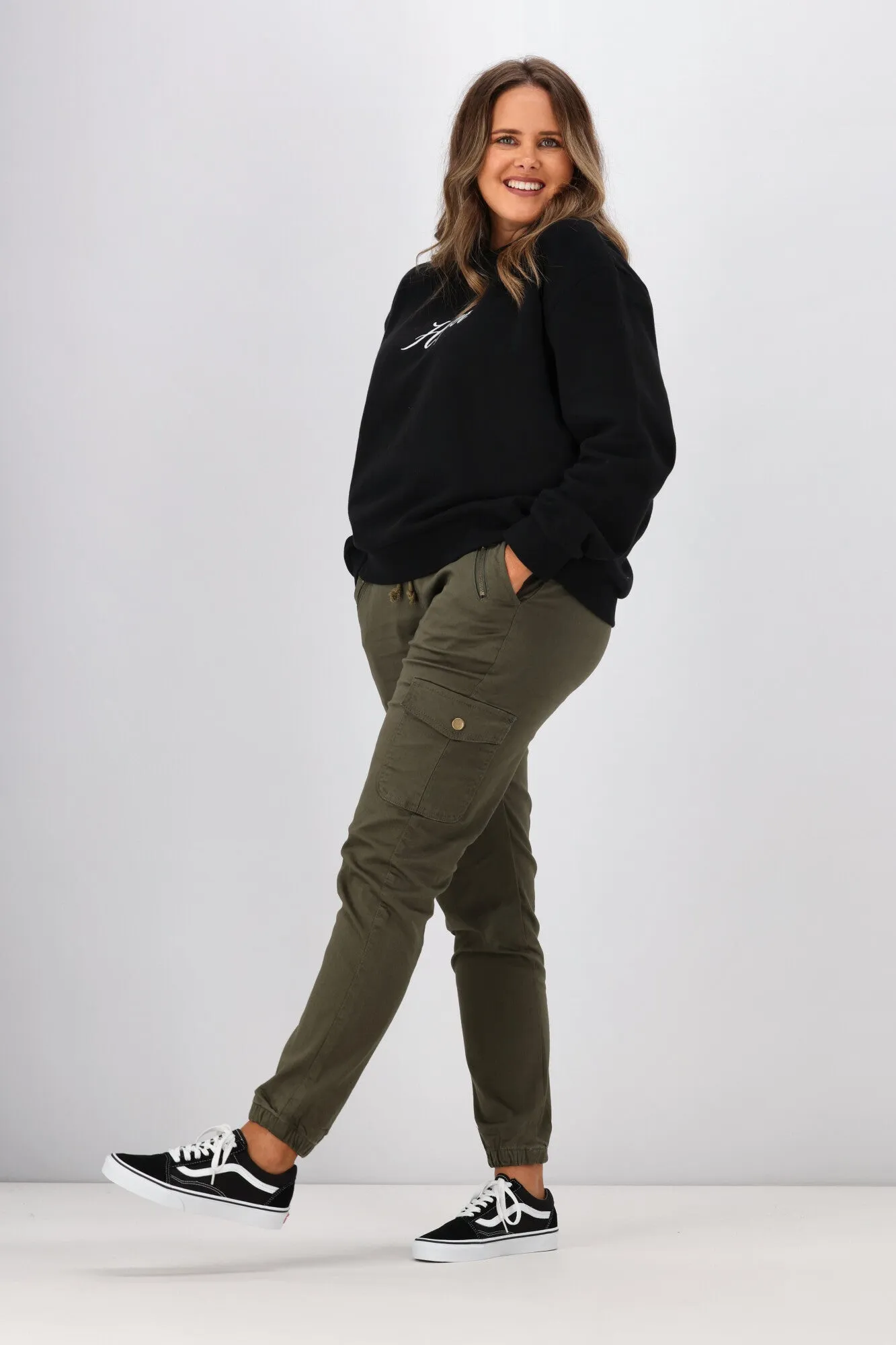 Huffer Womens Slouch Crew Fountain Black sold by Shine On product image thumbnail 4