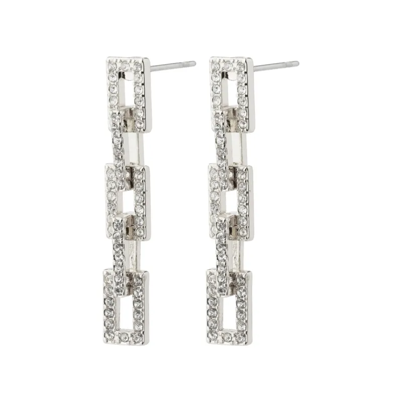 Pilgrim Coby Recycled Crystal Earrings Silver sold by Shine On