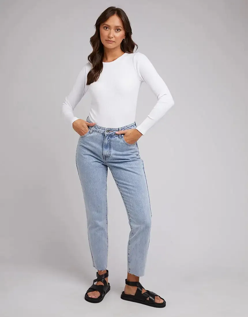 Silent Theory Rib Long Sleeve White sold by Shine On product image thumbnail 5