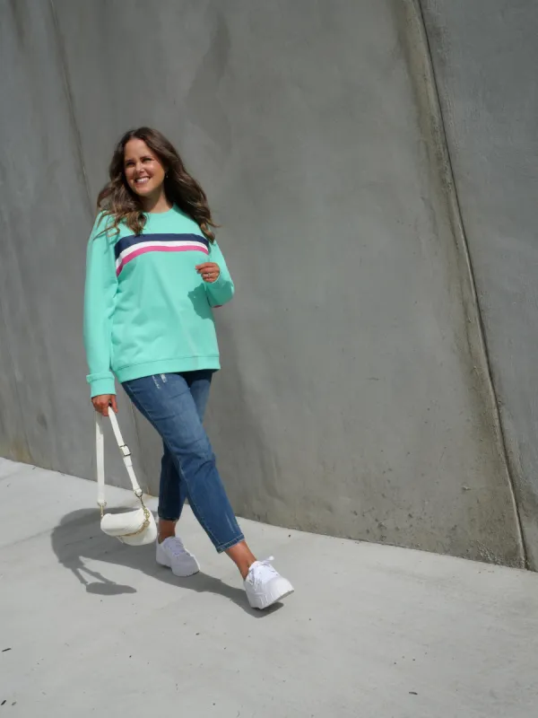 Stella + Gemma Classic Sweater Stripes Spearmint sold by Shine On