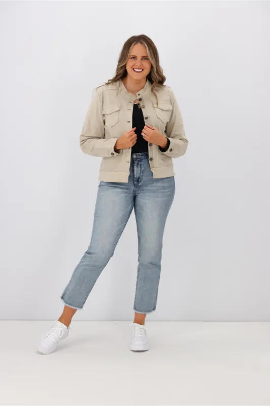Threadz Maggie Denim Jacket Natural sold by Shine On