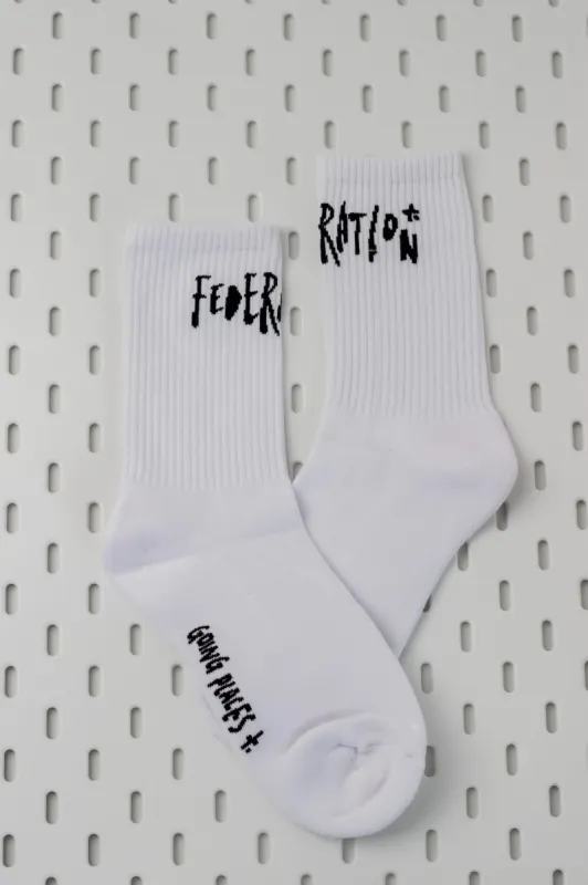 Federation Inked Socks - 2Pack White Black sold by Shine On