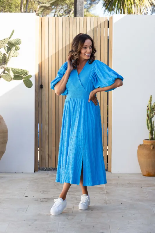 Shine On Label Carrie Dress Bright Blue sold by Shine On