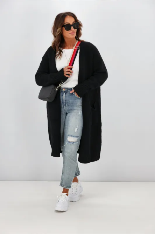 New U Collection Ava Cardigan Black sold by Shine On