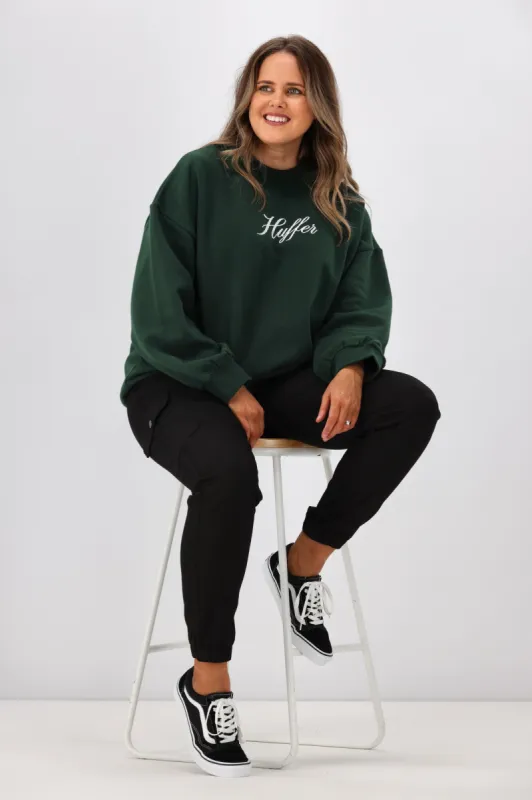 Huffer Womens Girlfriend Crew Fountain Evergreen sold by Shine On