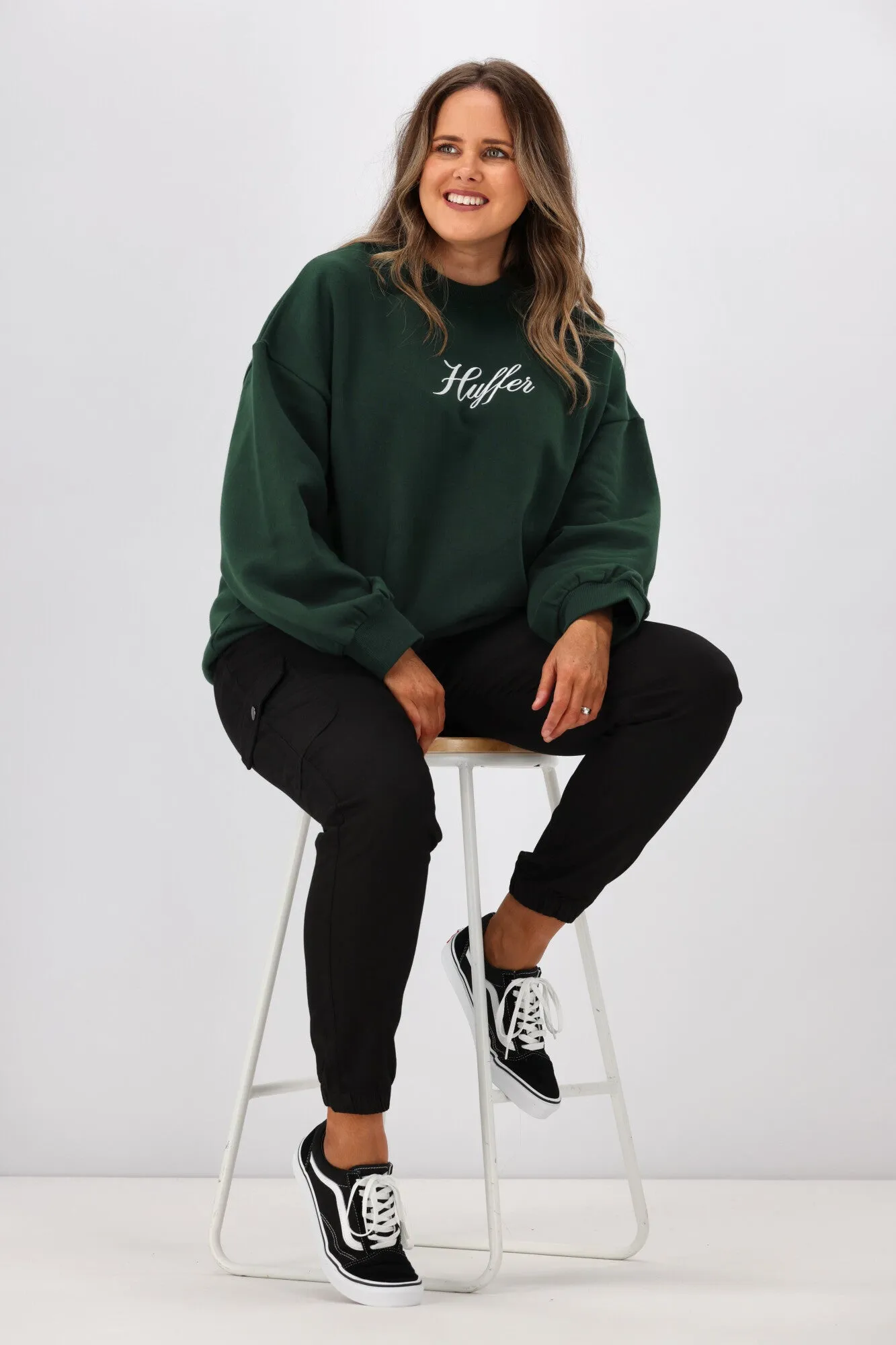 Huffer Womens Girlfriend Crew Fountain Evergreen sold by Shine On