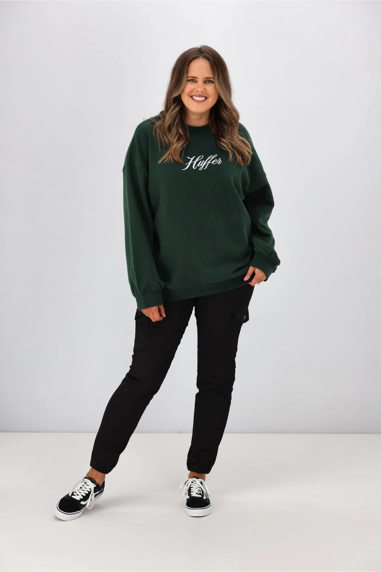 Huffer Womens Girlfriend Crew Fountain Evergreen sold by Shine On product image thumbnail 3