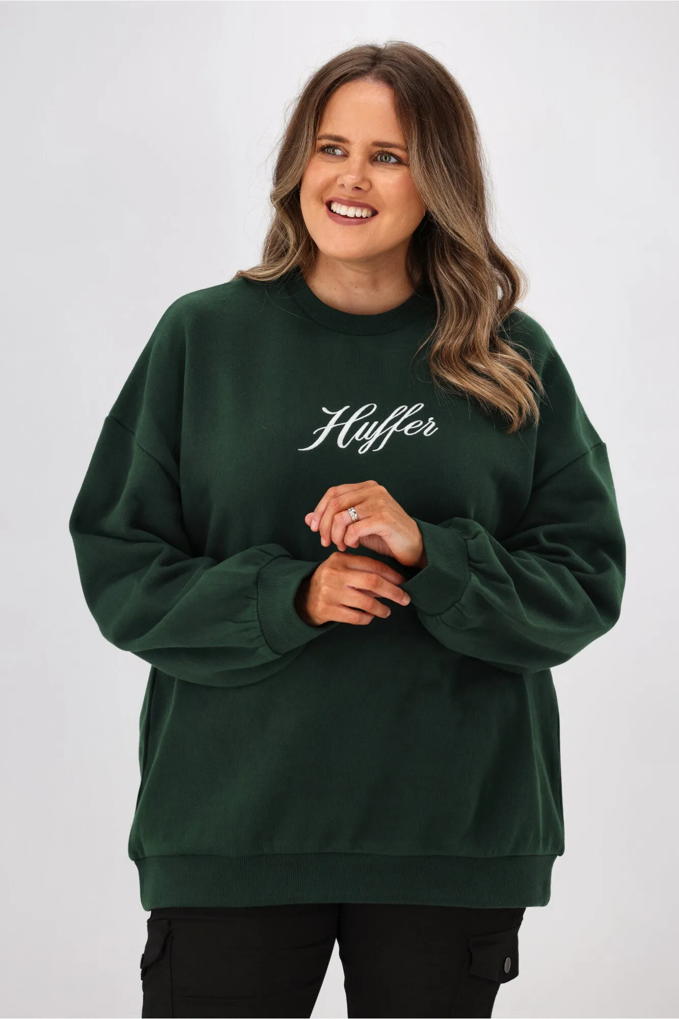 Huffer Womens Girlfriend Crew Fountain Evergreen sold by Shine On product image thumbnail 2