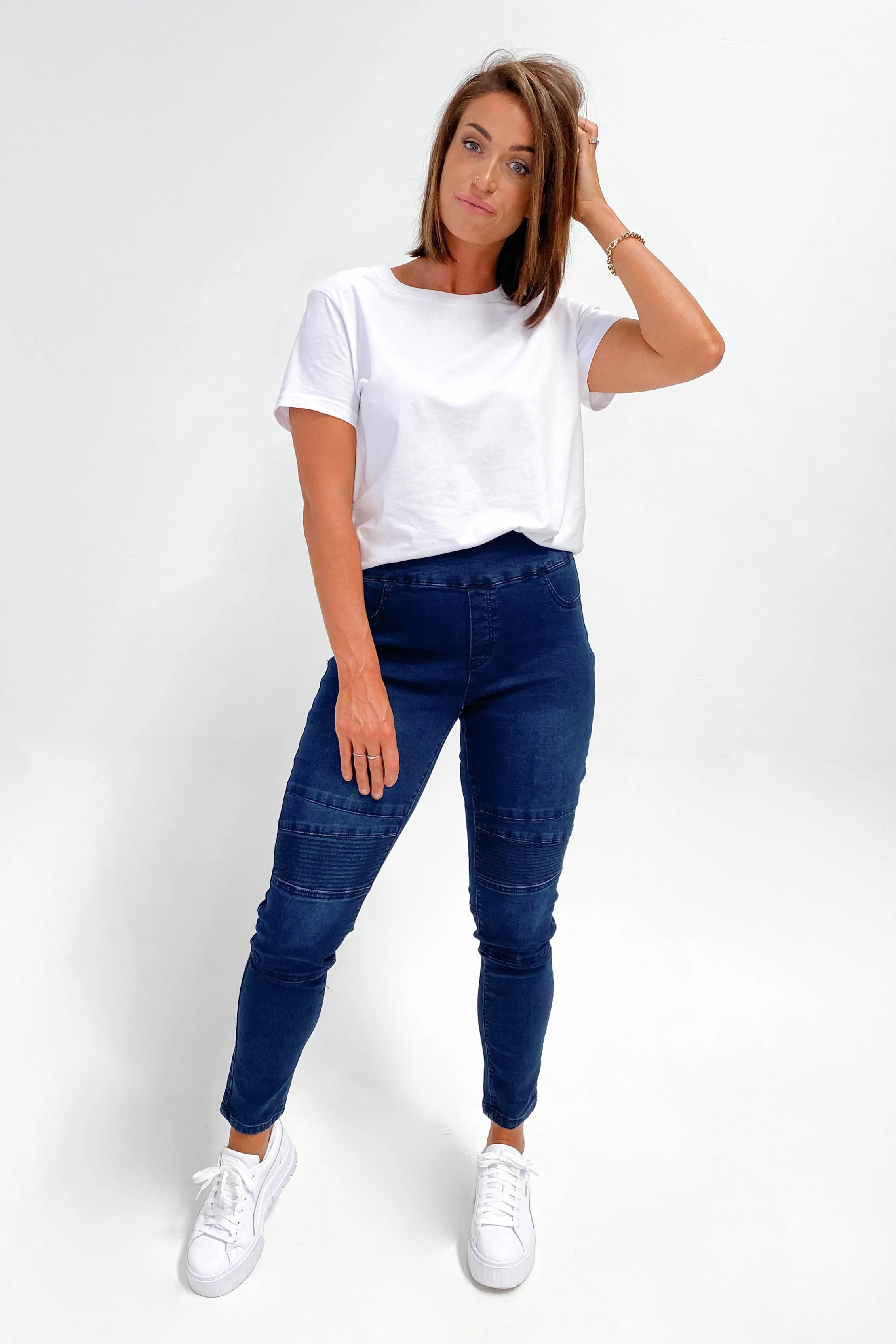 Wakee Lisa Stretch Denim Dark Blue sold by Shine On