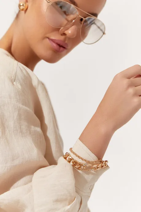 Adorne Diamante Link Bracelet Set Gold sold by Shine On product image thumbnail 3