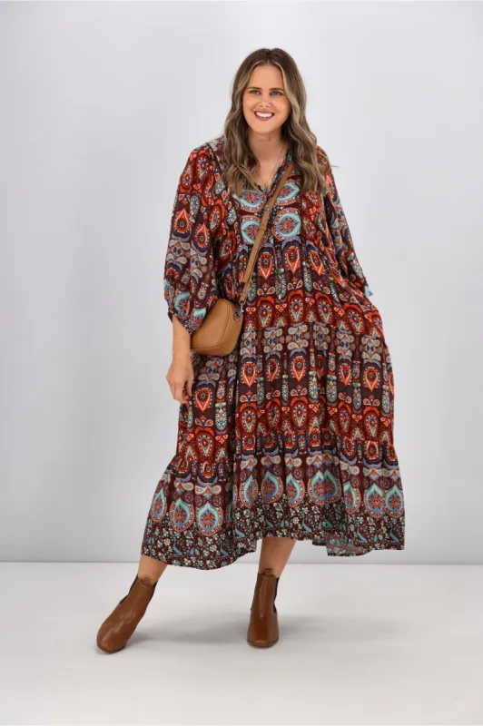 Boho Australia Serene Dress Brown sold by Shine On