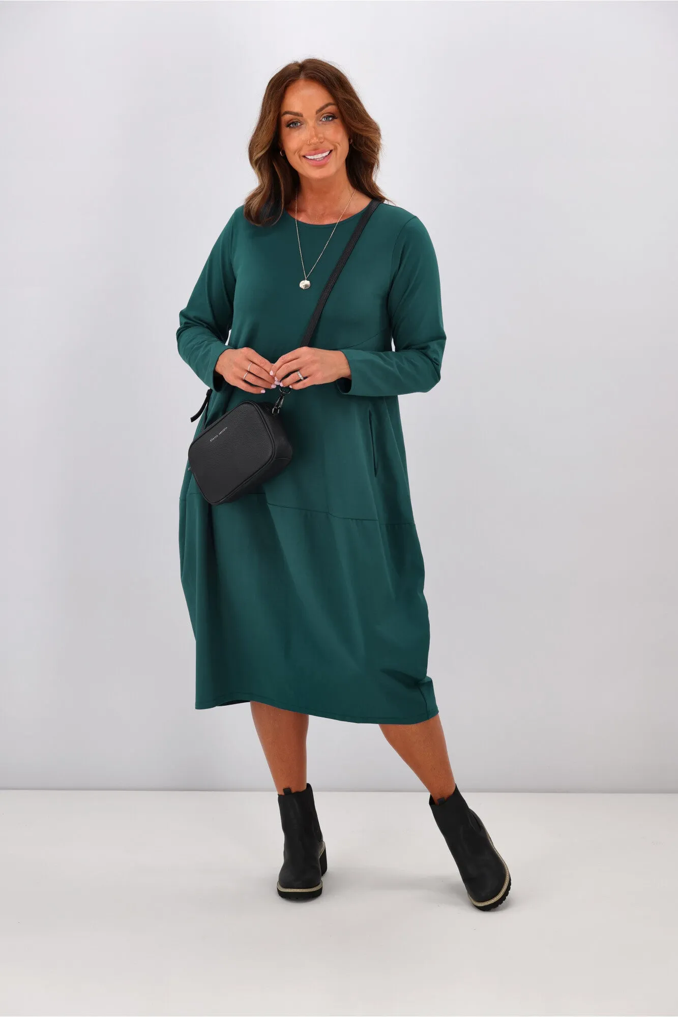 Tirelli L/S Diagonal Seam Dress Ocean Blue sold by Shine On product image thumbnail 2