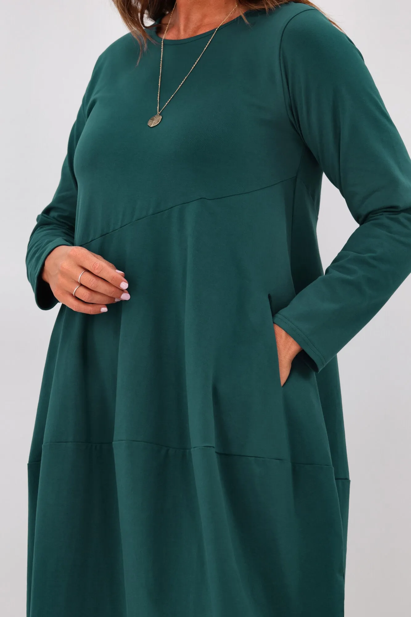 Tirelli L/S Diagonal Seam Dress Ocean Blue sold by Shine On product image thumbnail 5