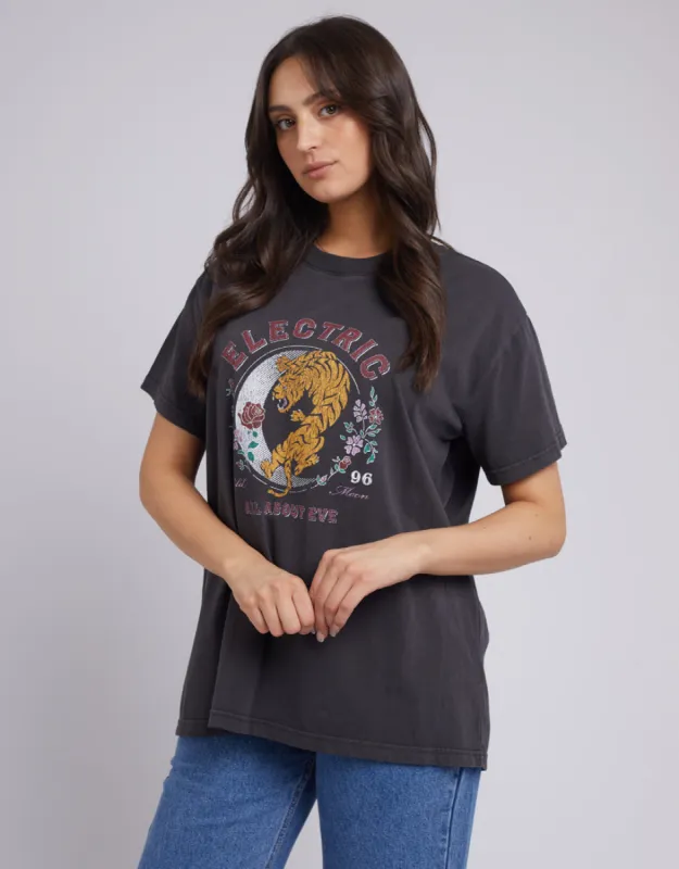 All About Eve Wild Moon Tee Washed Black sold by Shine On