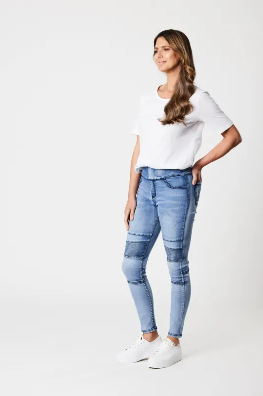 Wakee Lisa Stretch Denim Washed Blue sold by Shine On