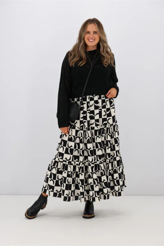Iris Maxi Stella Maxi Skirt Geo Print sold by Shine On