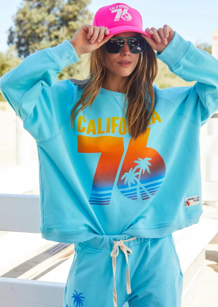 Hammill + Co Cali Sweat Aqua sold by Shine On