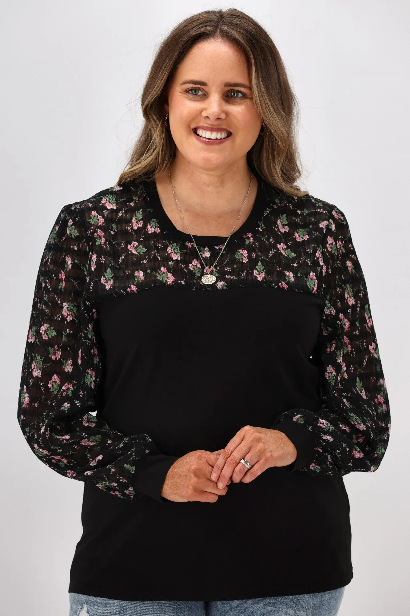 Shine On Label Loretta Contrast Top Black sold by Shine On product image thumbnail 4