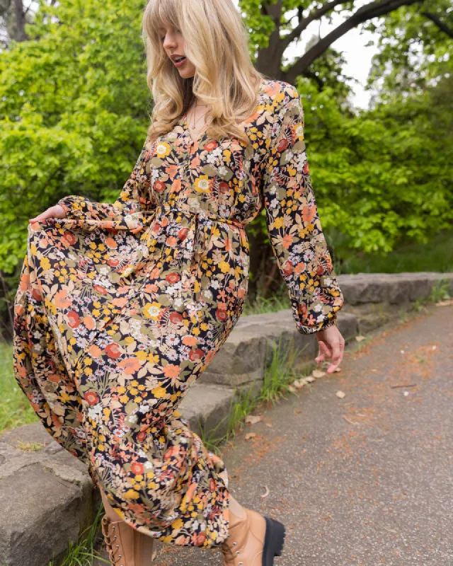 Sass Brigitte Balloon Sleeve Maxi Dress Multi sold by Shine On