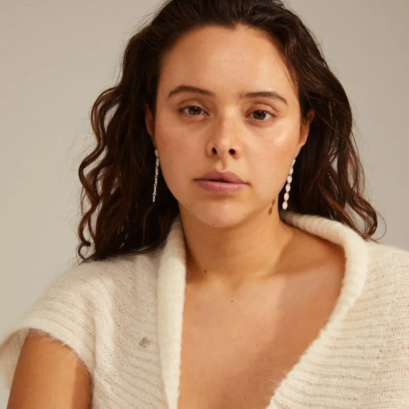 Pilgrim Beat Recycled Crystal Earrings Silver Plated sold by Shine On