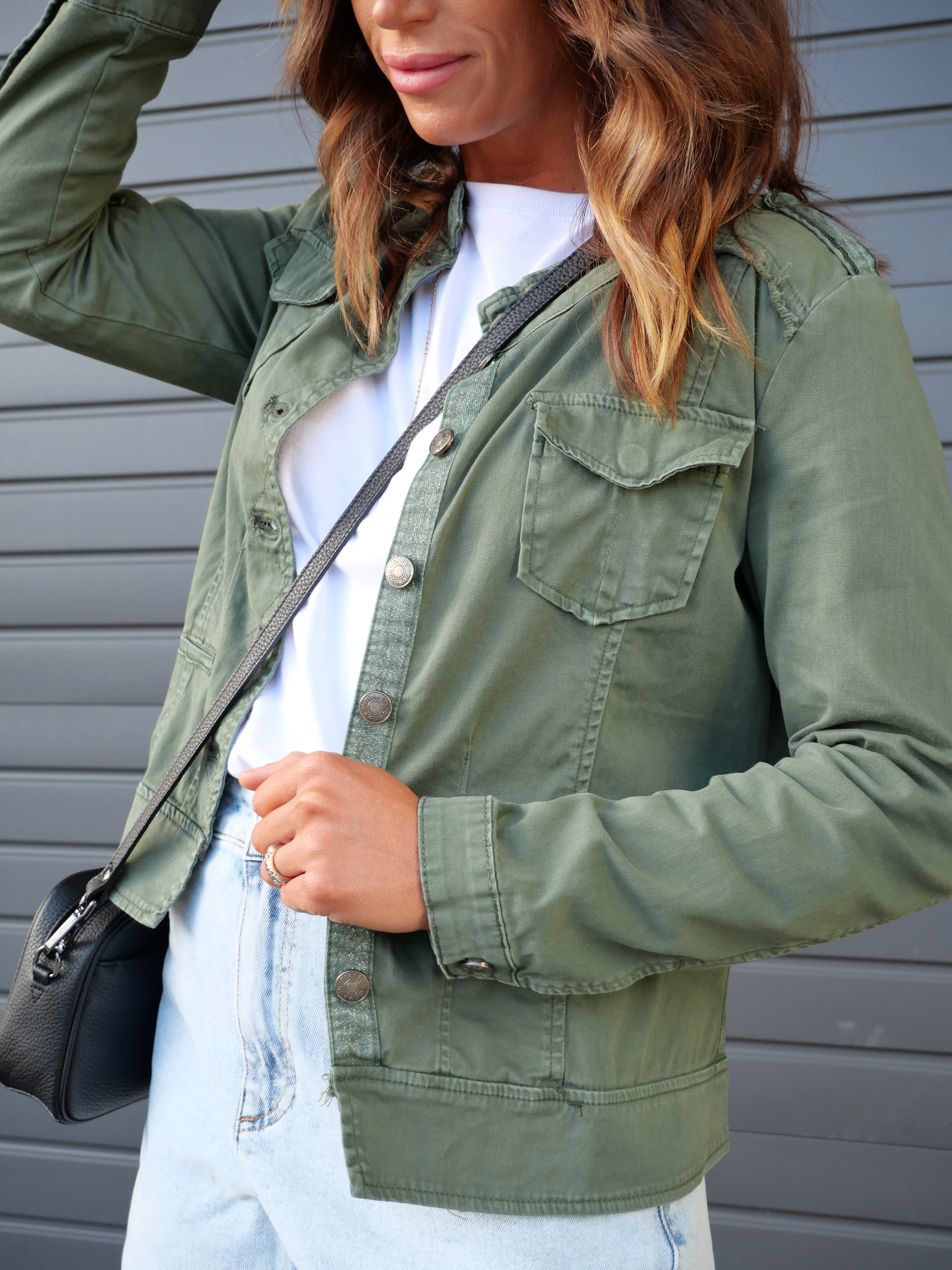 Threadz Military Denim Jacket Khaki sold by Shine On product image thumbnail 2