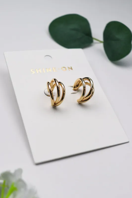 Shine On Label Small Triple Hoop Gold sold by Shine On